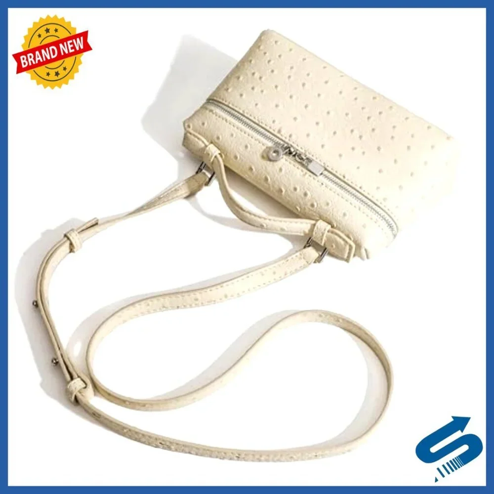Small Leather Crossbody Bag with Top Handle, Detachable Strap, Quiet Luxury
